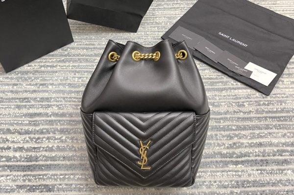 Replica Saint Laurent 672609 YSL JOE BACKPACK IN Black LAMÉ LEATHER