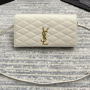 Replica Saint Laurent 676628 YSL KATE SUPPLE 99 bag IN White QUILTED LAMBSKIN