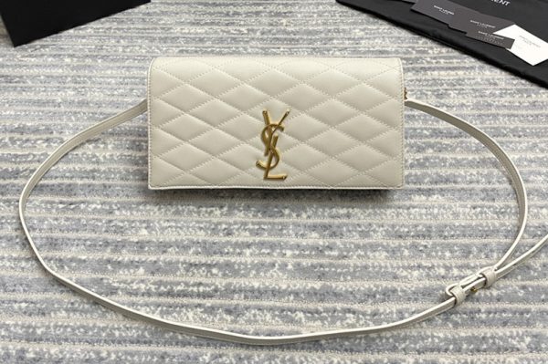 Replica Saint Laurent 676628 YSL KATE SUPPLE 99 bag IN White QUILTED LAMBSKIN