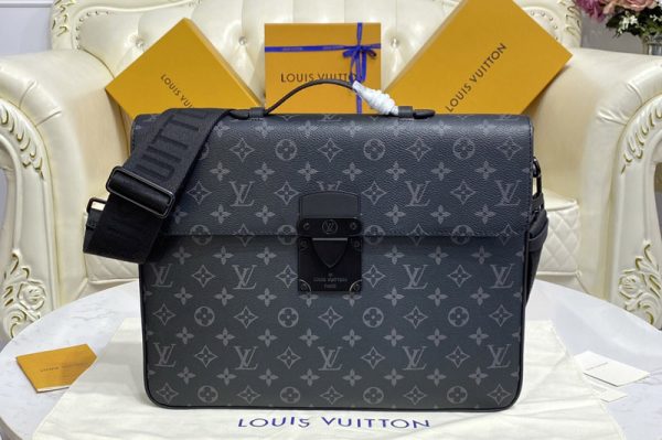 Replica Louis Vuitton M20835 LV S-Lock Briefcase Bag in Monogram Eclipse Canvas