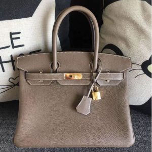 Replica Hermes Birkin 30 Tote Bags Original Gray Togo Leather Full Handstitched