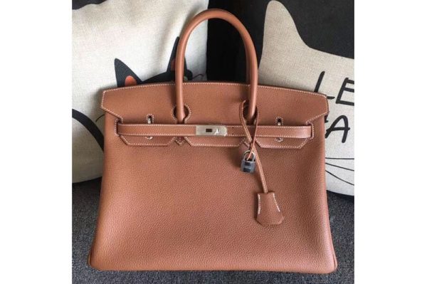 Replica Hermes Birkin 30 Tote Bags Original Tan Togo Leather Full Handstitched