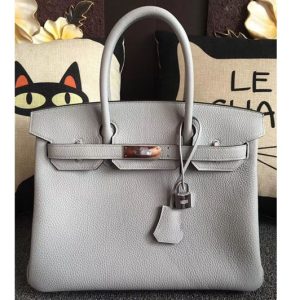 Replica Hermes Birkin 30 Tote Bags Original Glacier blue Togo Leather Full Handstitched