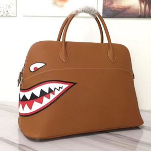 Replica Hermes Limited Edition Shark 45cm Bolide Bags Original Togo Leather Tan