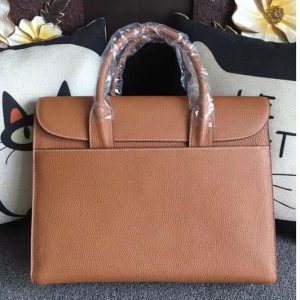 Replica Mens Hermes 38cm Messenger Bags Original Tan Togo Leather