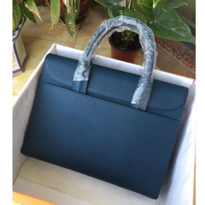 Replica Mens Hermes 38cm Messenger Bags Original Blue Togo Leather