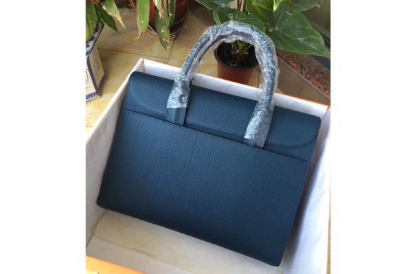 Replica Mens Hermes 38cm Messenger Bags Original Blue Togo Leather