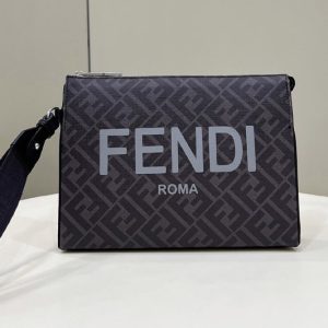 Replica Fendi 7VA564 Clutch Pack pouch Bag in black FF fabric