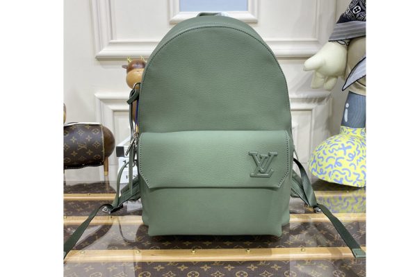 Replica Louis Vuitton M57079 LV Aerogram Backpack in Green grained calf leather