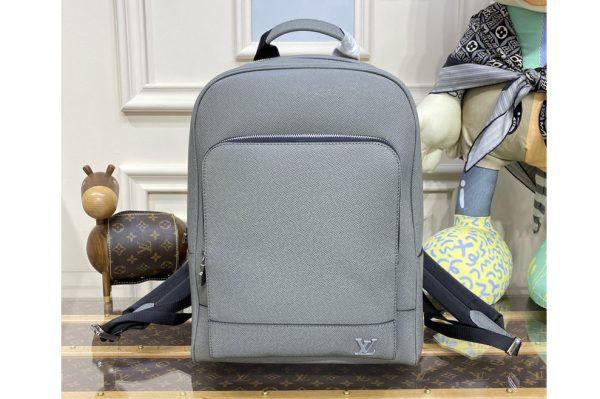 Replica Louis Vuitton M30857 LV Adrian Backpack in Gray Taiga leather