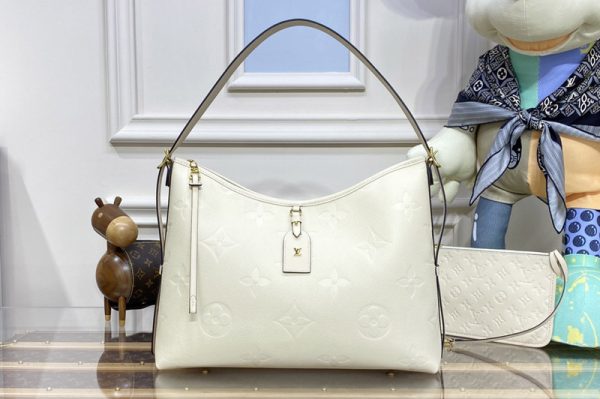 Replica Louis Vuitton M46292 LV CarryAll MM Bag in White embossed leather