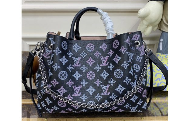 Replica Louis Vuitton M21107 LV Bella Tote Bag in Black Mahina calf leather