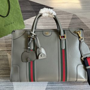 Replica Gucci 715671 Bauletto Large Tote bag in Grey Leather