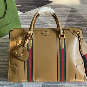 Replica Gucci 715671 Bauletto Large Tote bag in Brown Leather