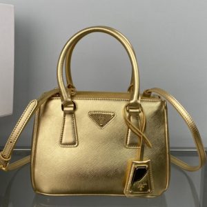 Replica Prada 1BA906 Prada Galleria Saffiano leather mini-bag in Platinum Leather