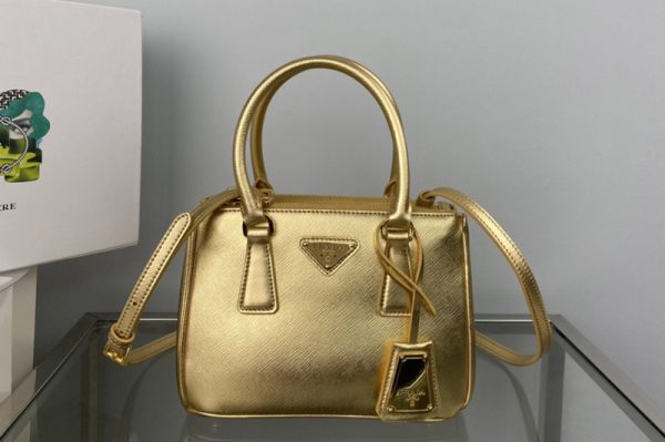 Replica Prada 1BA906 Prada Galleria Saffiano leather mini-bag in Platinum Leather