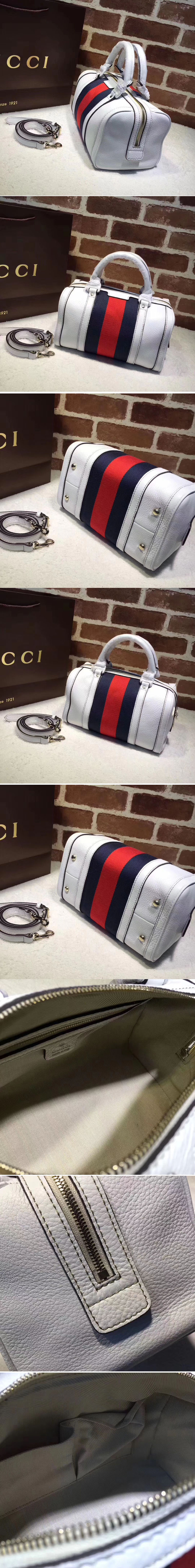 Replica Gucci 269876 Vintage Leather Boston Bags White