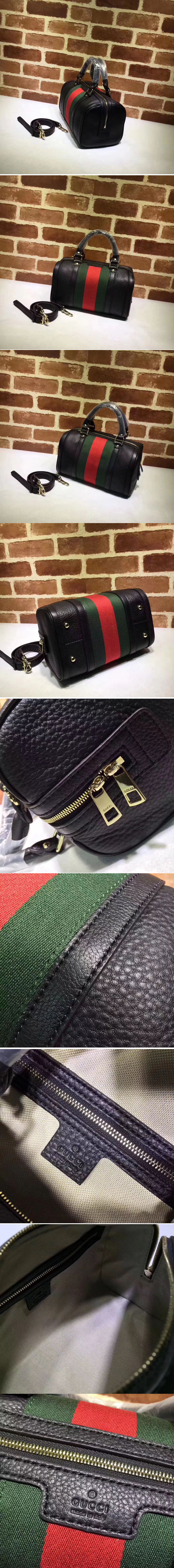 Replica Gucci 269876 Vintage Leather Boston Bags Black