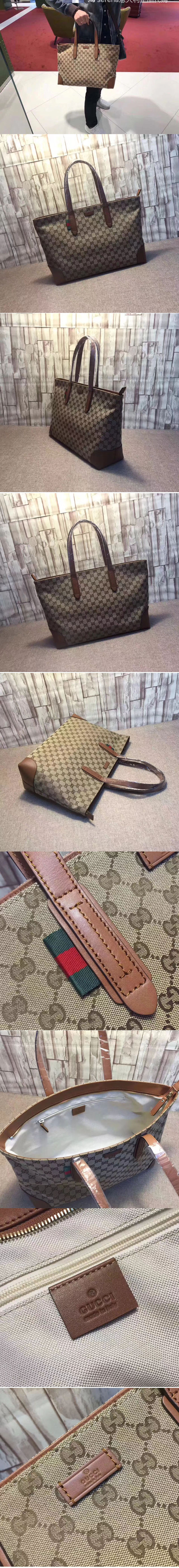 Replica Gucci 308928 Large Original GG Canvas Tote Bags Brown