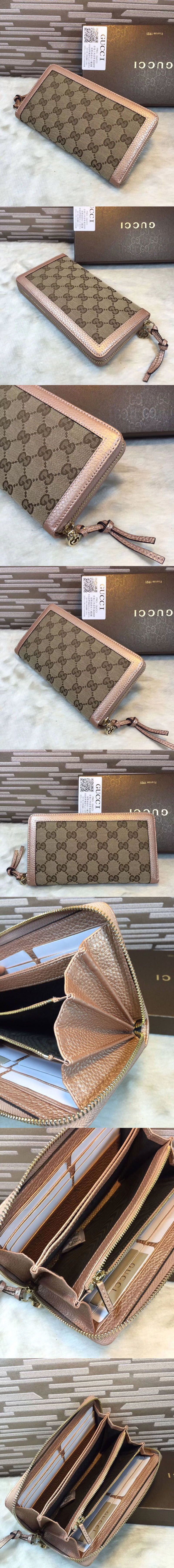 Replica Gucci 323397 Bree Original GG Canvas Zip Around Wallet