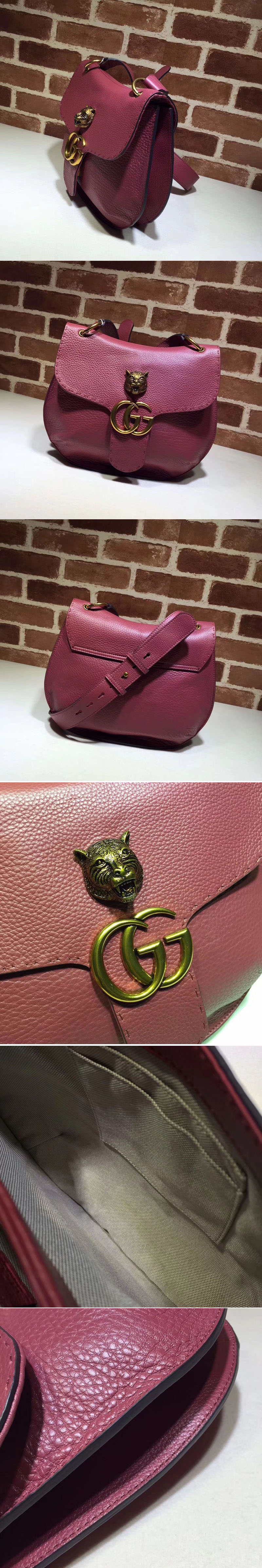 Replica Gucci 409154 GG Marmont Leather Shoulder Bags Burgundy