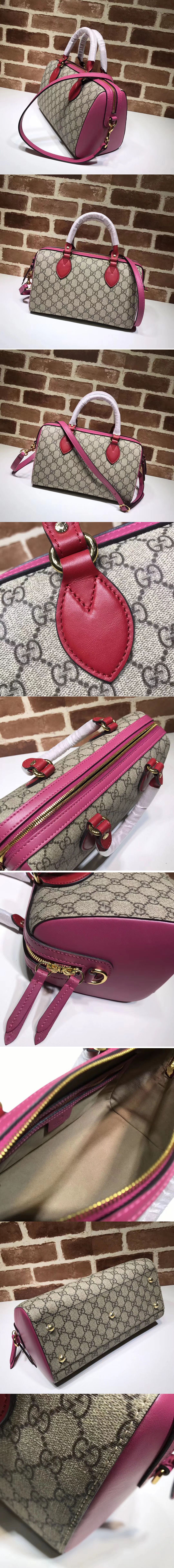 Replica Gucci 409529 GG Supreme Top Handle Bags Rose