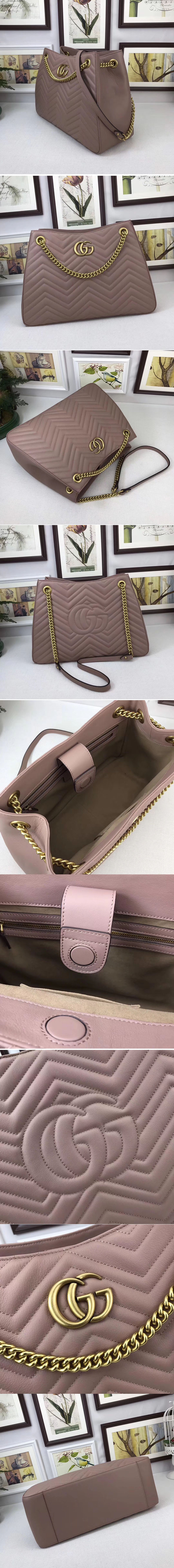 Replica Gucci 453569 GG Marmont Matelasse Shoulder Bag Nude