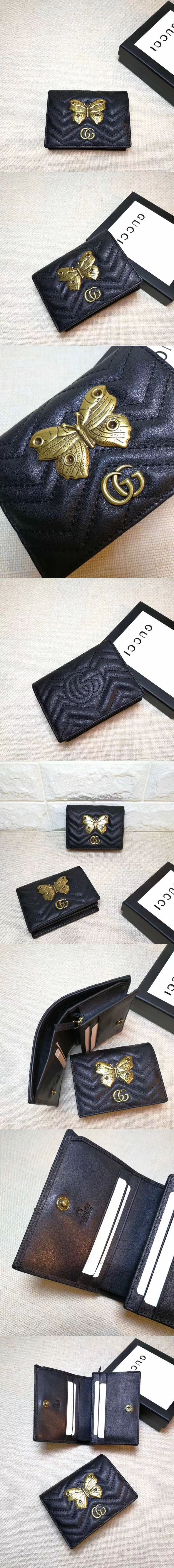 Replica Gucci 466492 GG Marmont Butterfly stud card case