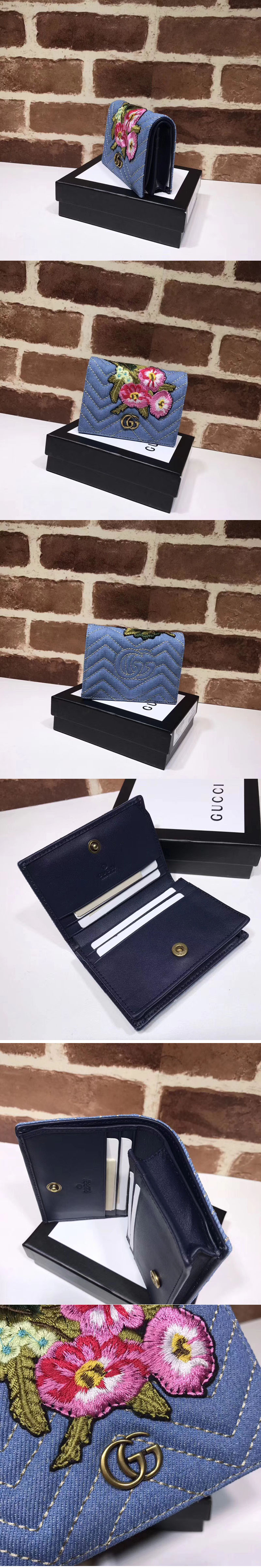 Replica Gucci 466492 Unskilled Worker GG Marmont card case