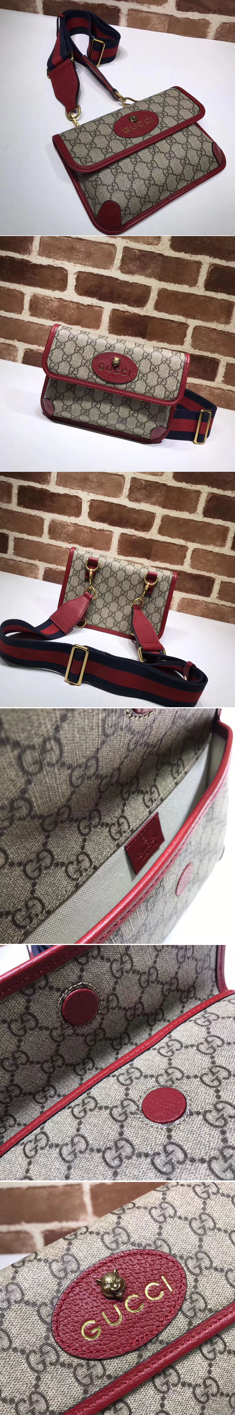 Replica Gucci 489617 Totem GG Supreme messenger Bags Red