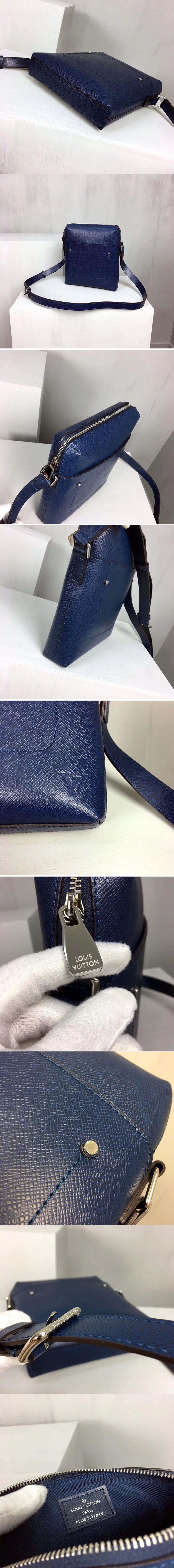 Replica Louis Vuitton M30505 Grigori Pochette Taiga Leather Bags  Blue