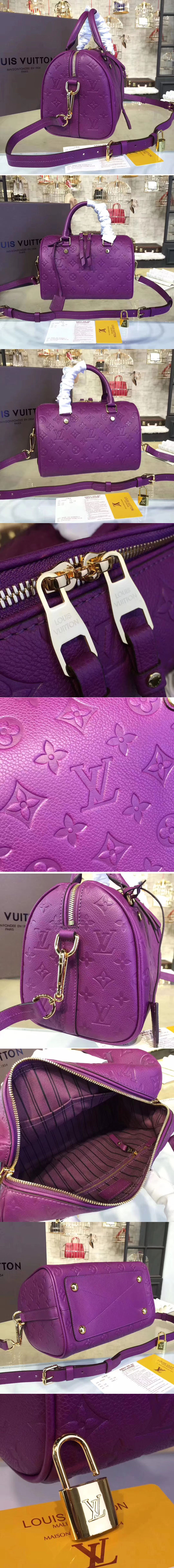 Replica Louis Vuitton M40763 Monogram Empreinte Speedy 25 Top Handle Bags Purple