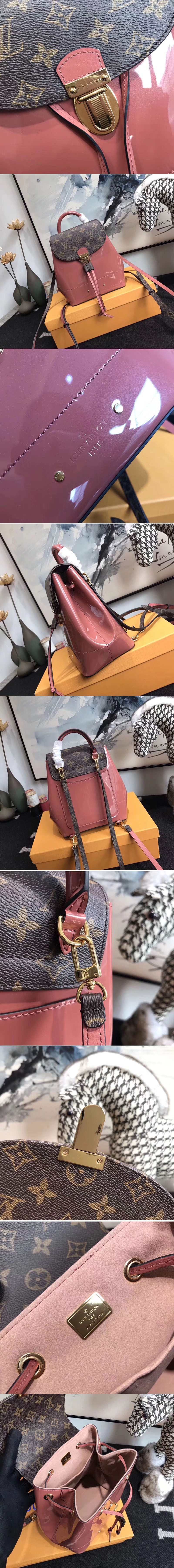 Replica Louis Vuitton M53545 Hot Springs Backpack Patent Leather Rose Bags