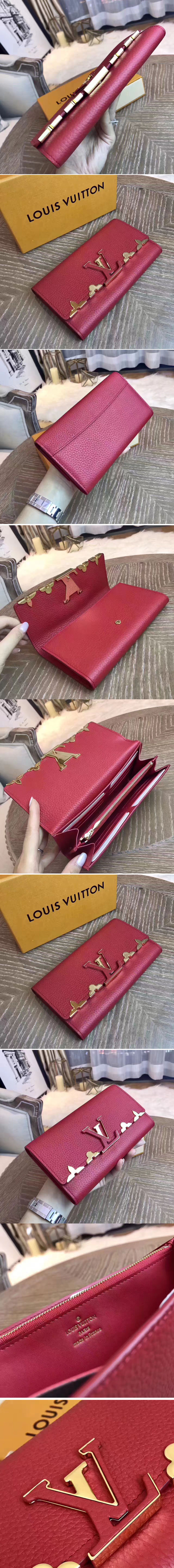 Replica Louis Vuitton M64551 Capucines Wallet Taurillon Leather Red