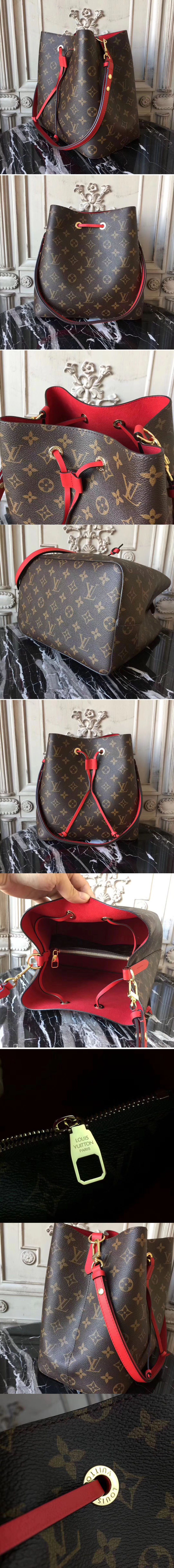 Replica Louis Vuitton M44021 Neonoe Monogram Canvas Bags Red