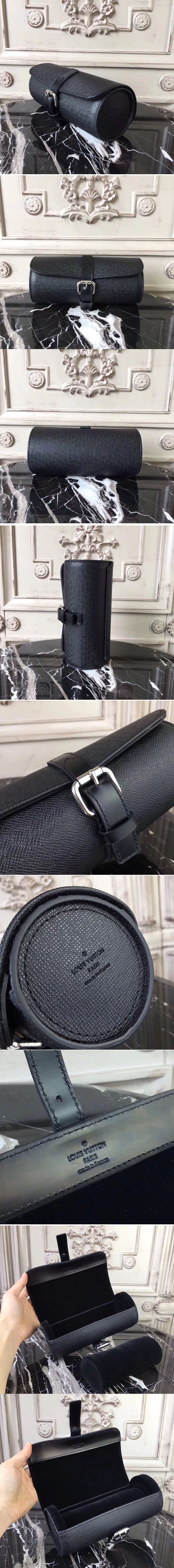 Replica Louis Vuitton M32609  Taiga Leather 3 Watch Case