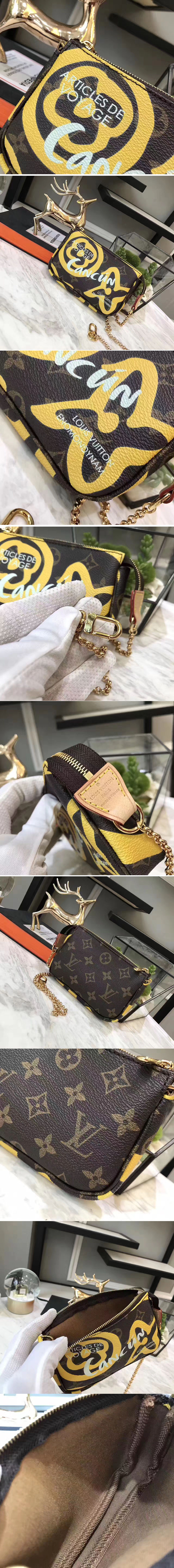 Replica Louis Vuitton M58009 Monogram Canvas Mini Pochette Accessoires Yellow