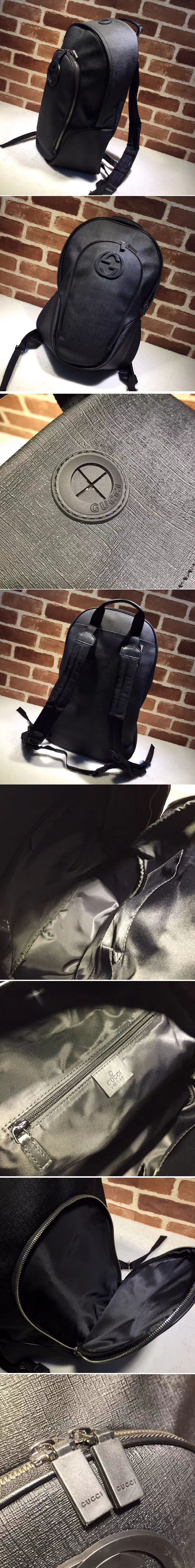 Replica Gucci GG Supreme interlocking G backpack 223705 Black