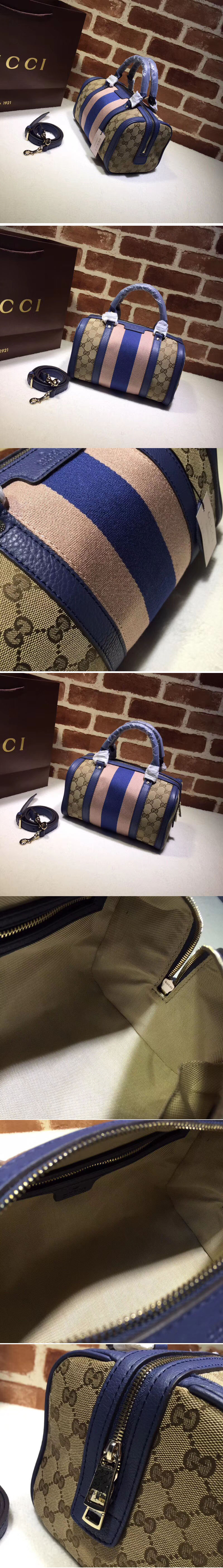 Replica Gucci Vintage Web Canvas Denim Bonton Bag 269876 Blue