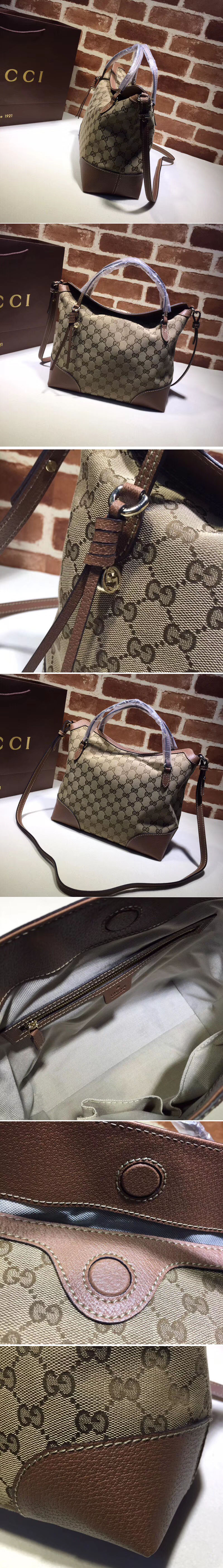 Replica Gucci Bree Original GG Canvas Top Handle Bag 353120 Pink