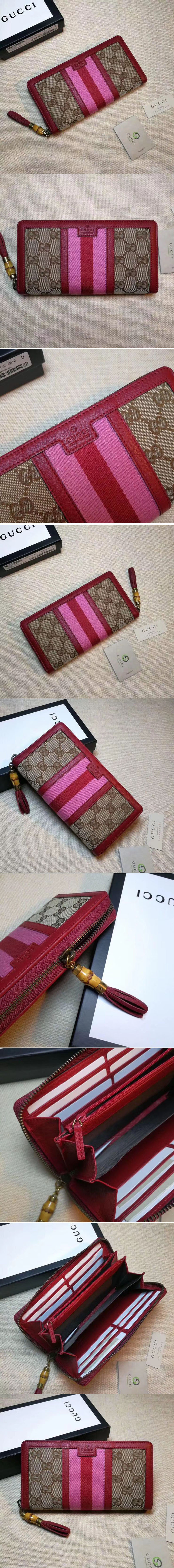 Replica Gucci Rania GG Canvas Zip Around Wallets 353651 Red