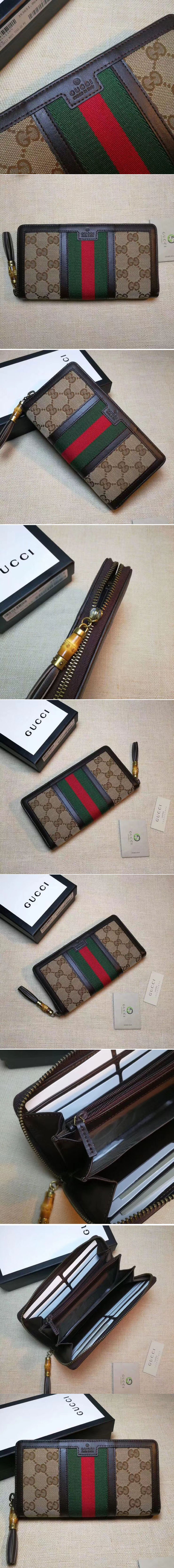 Replica Gucci Rania GG Canvas Zip Around Wallets 353651 Black