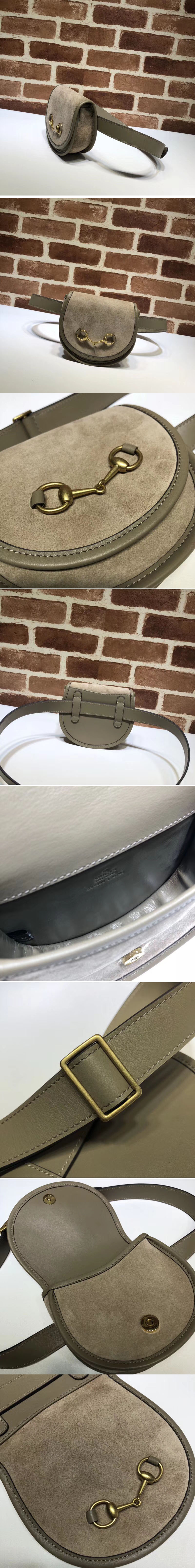 Replica Gucci Suede Leather Crossbody Bag 384820 Grey