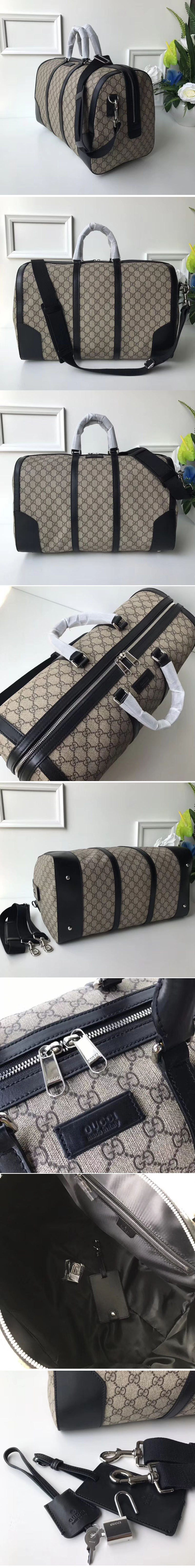 Replica Gucci 406380 GG Canvas Boston Bags Black