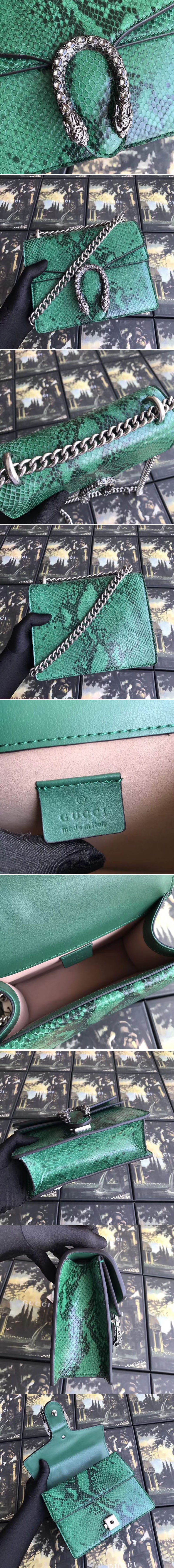 Replica Gucci 421970 Dionysus Original Python Leather Shoulder Bag Green