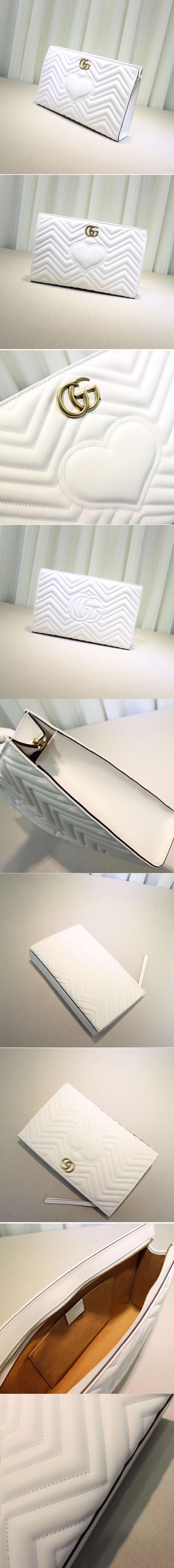 Replica Gucci 448450 Clutch Make Up Handbags white leather