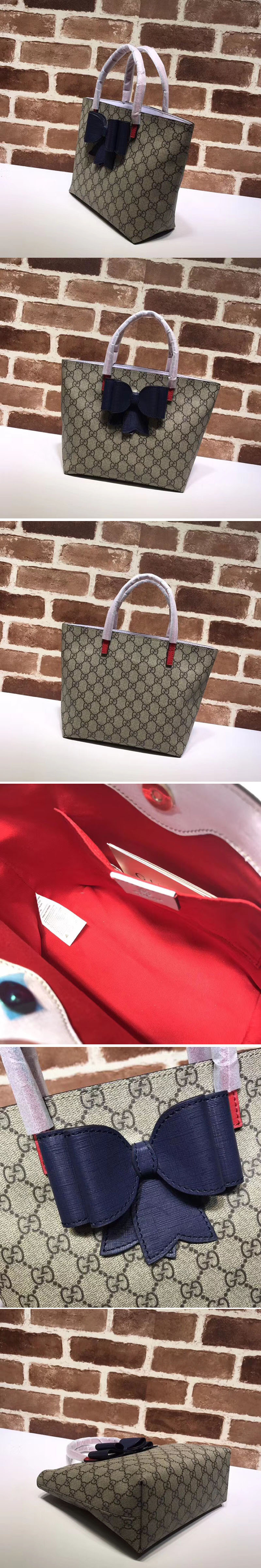 Replica Gucci Children'S GG Supreme Canvas Bow Tote Bag 457232