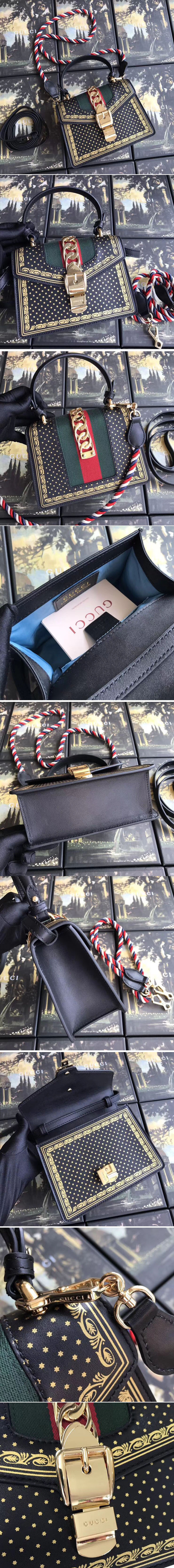 Replica Gucci Sylvie leather mini bag 470270 black