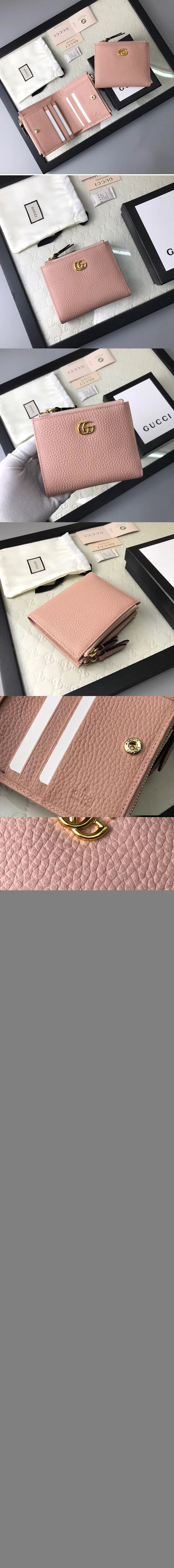 Replica Gucci 474747 Calfskin Leather Wallet Pink