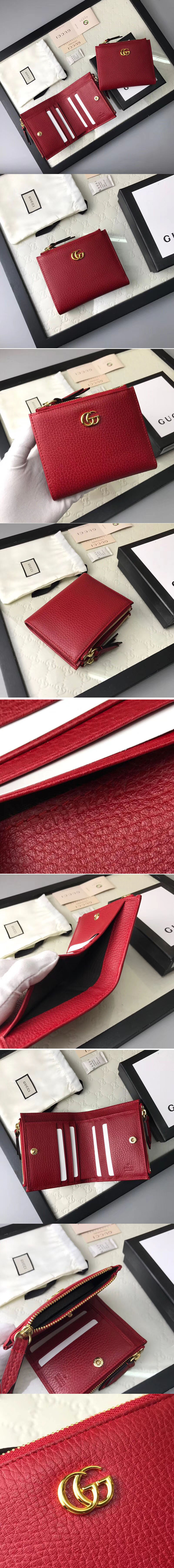 Replica Gucci 474747 Calfskin Leather Wallet Red